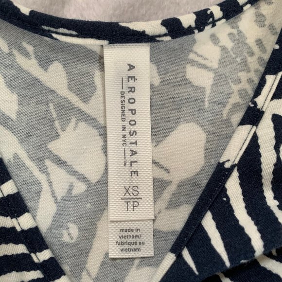 Aeropostale Navy Patterned Sleeveless Skater Dress - Picture 4 of 4